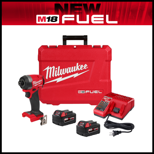 Milwaukee M18 Fuel 1/4" Hex Impact Driver Kit