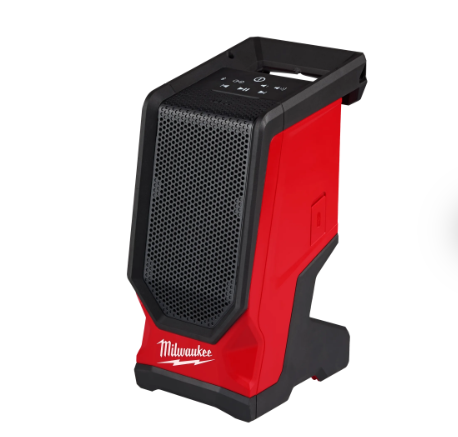 Red and black Milwaukee tool on a white background