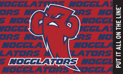 flag featuring the nogglators logo