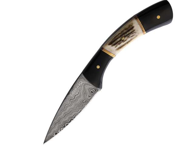 Fixed Blade Stag Damascus Knife