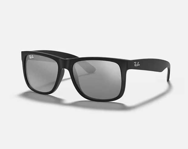 Rayban Justin -Matte Black w/Grey Mirror Silver