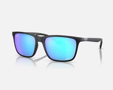 RayBan RB4385 Matte Black with Blue/Green Lens