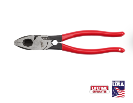 Milwaukee Lineman 9" Pliers/Dipped Grip w/thread cleaner