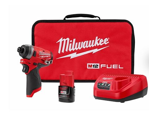 Milwaukee M12 Quarter Inch Hex Impact Driver Kit