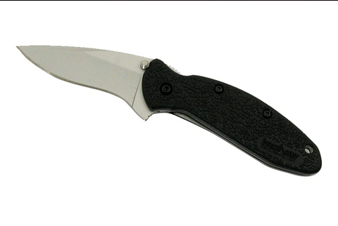 black textured handle pocket knife