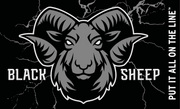 flag featuring black sheep logo 