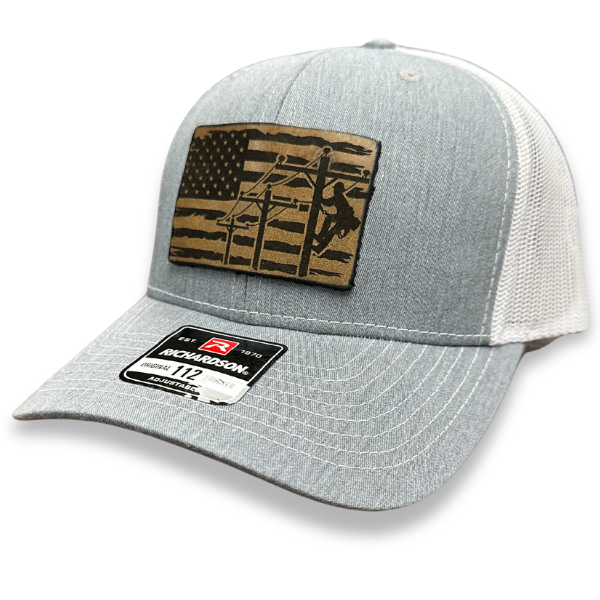 gray lineman patch hat